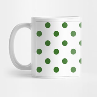 Vintage green dots on white Mug